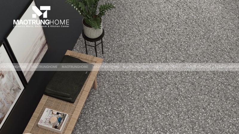 Mẫu terrazzo xám xi măng trung tính (Mẫu 3)