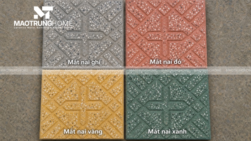 Gạch terrazzo mắt nai là dòng gạch không nung dùng cho khu vực ngoài trời như sân nhà, lối đi, vỉa hè