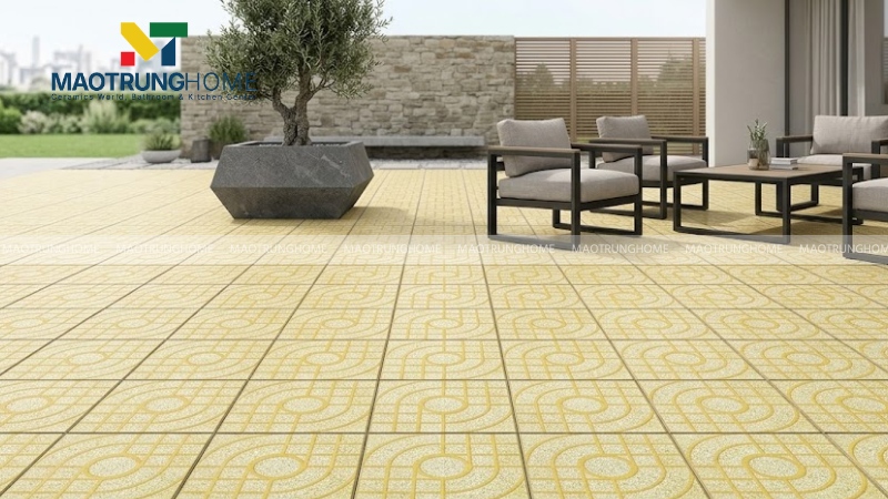 Mẫu gạch terrazzo mắt nai màu vàng (Mẫu 1)