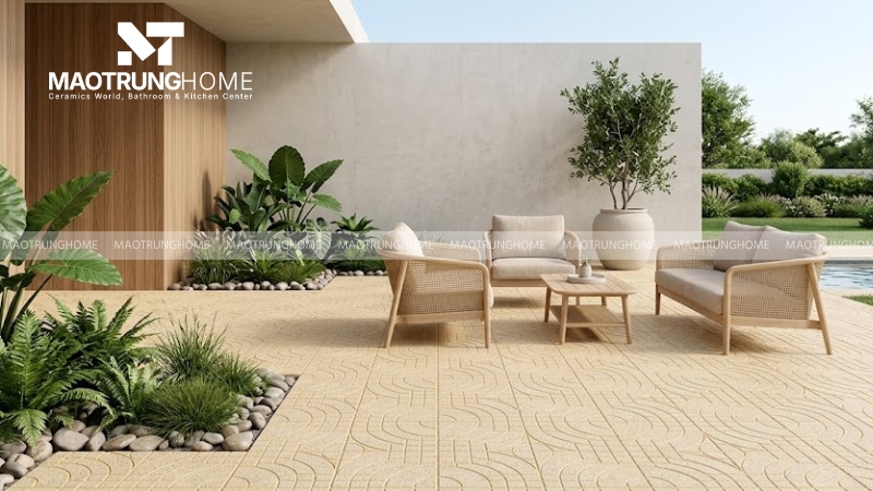 Mẫu gạch terrazzo mắt nai màu vàng (Mẫu 4)