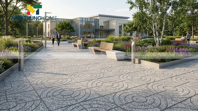 Mẫu gạch terrazzo mắt nai màu xám (Mẫu 1)