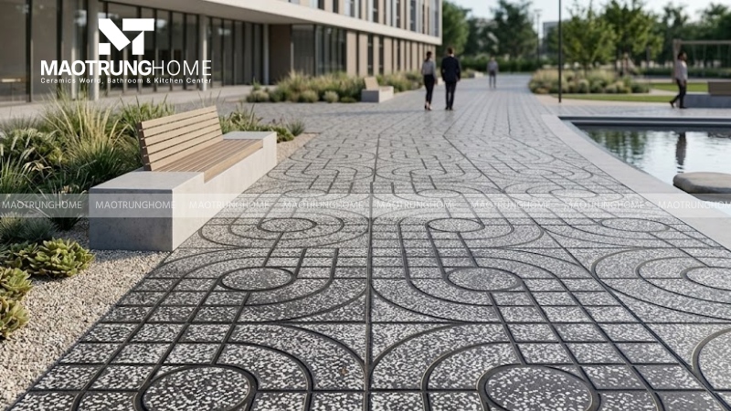 Mẫu gạch terrazzo mắt nai màu xám (Mẫu 3)