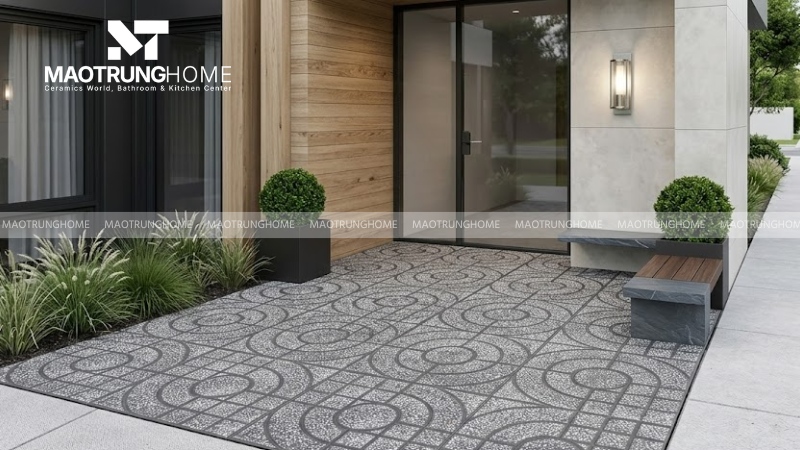 Mẫu gạch terrazzo mắt nai màu xám (Mẫu 4)