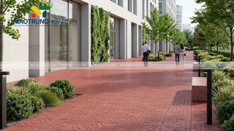 Mẫu gạch terrazzo mắt nai màu đỏ (Mẫu 2)
