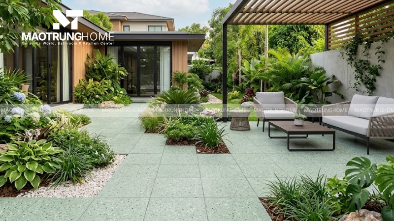 Gạch terrazzo cho sân vườn, lối đi và khu bán ngoài trời (Mẫu 1)