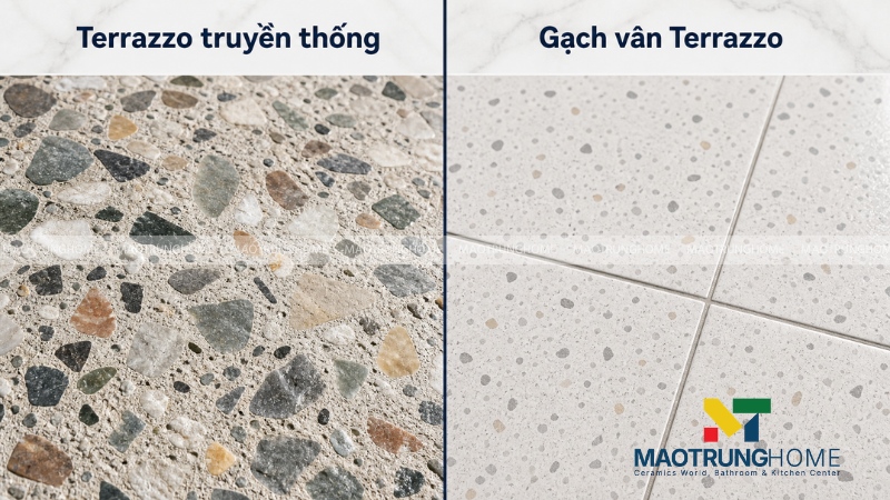 Sự khác biệt giữa 2 loại gach terrazzo