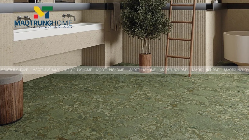Gạch terrazzo xanh lá tự nhiên