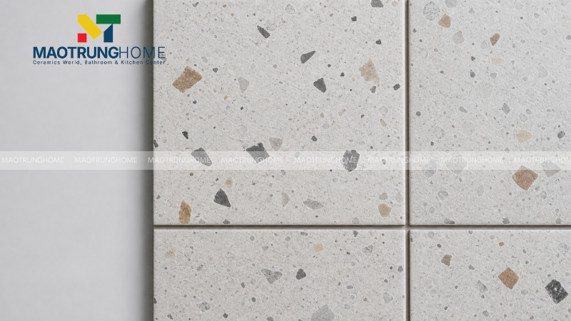 Gạch terrazzo nhà tắm là dòng gạch có bề mặt mô phỏng hiệu ứng đá mài với các hạt màu rải ngẫu nhiên