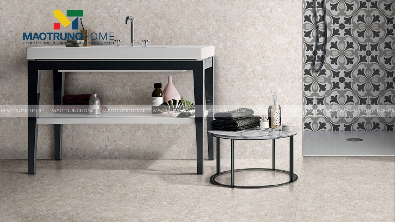 Mẫu terrazzo be - kem cho nhà tắm ấm, nhẹ và ít lỗi mốt (Mẫu 1)