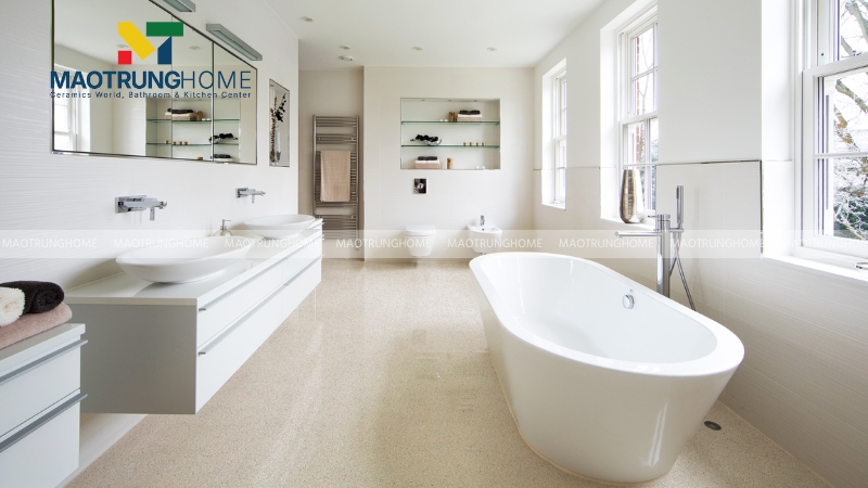 Mẫu terrazzo hạt nhỏ cho nhà tắm nhỏ dưới 4m2 (Mẫu 1)