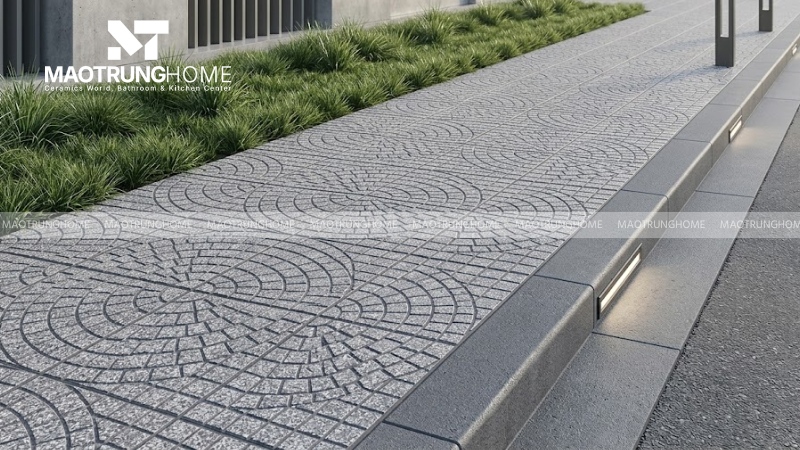 Mẫu gạch terrazzo rẻ quạt ghi/xám (Mẫu 5)