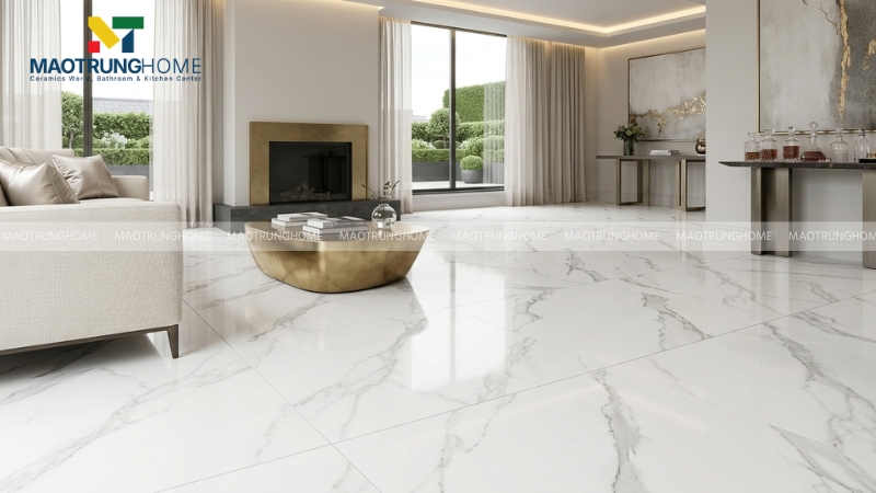 Mẫu gạch 600x600 vân đá tông sáng